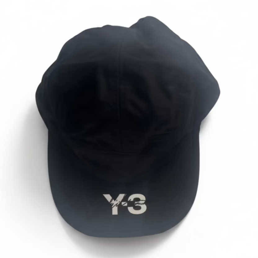 Black cap with a logo
