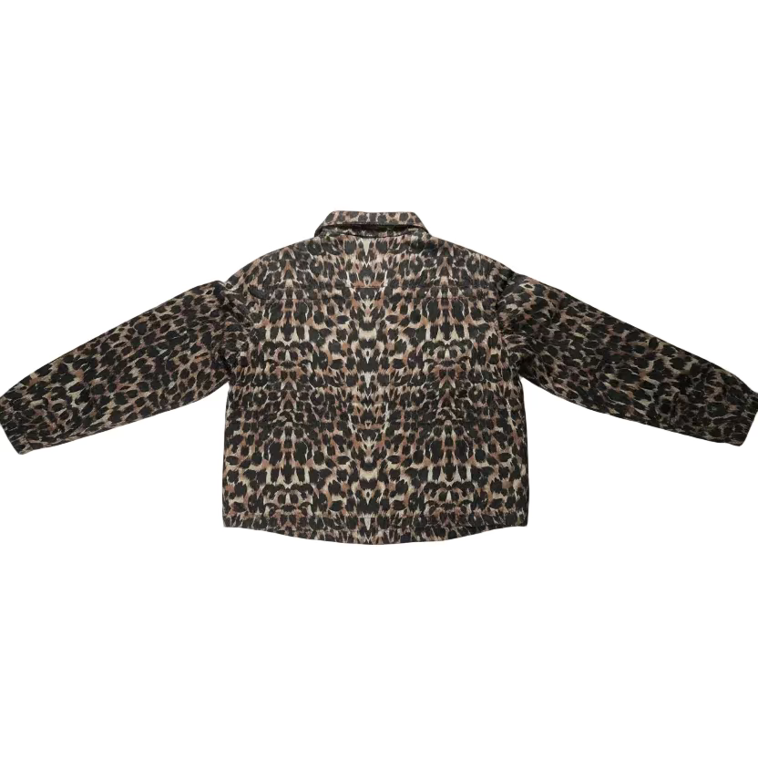 Leopard print jacket on a white background
